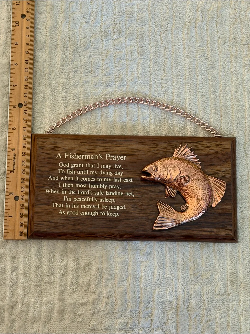 A Fisherman's Prayer Wall Plaque - Copper Fish Accent